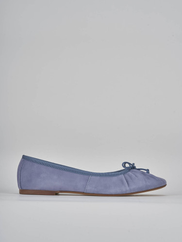 Bailarinas tacón 1 cm jeans ante