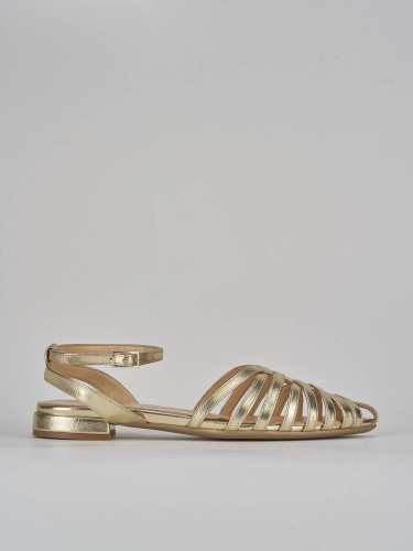 Bailarinas tacón 1 cm oro cuero