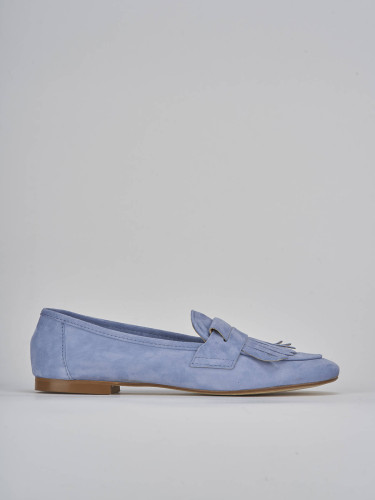 Mocasines tacón 1 cm jeans ante