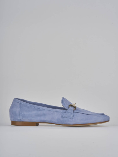 Mocasines tacón 1 cm jeans ante