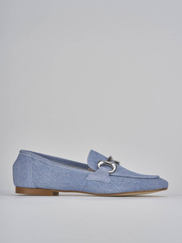 Mocasines tacón 1 cm jeans ante