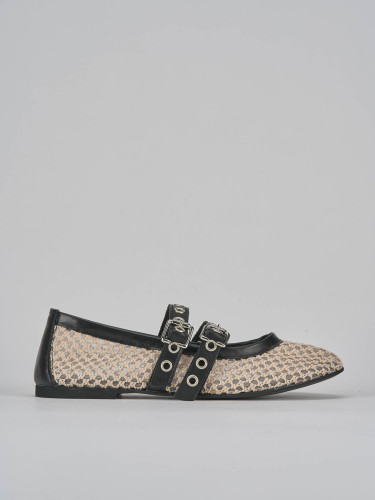 Bailarinas tacón 1 cm beis cuero