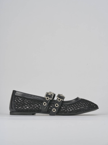 Bailarinas tacón 1 cm negro cuero