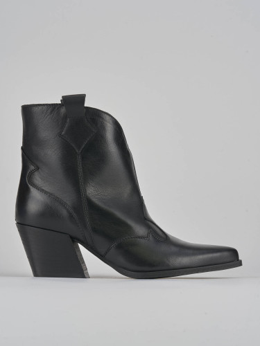 Stivaletti tacco 8cm pelle nero