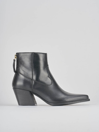 Stivaletto texano tacco 6 cm nero pelle