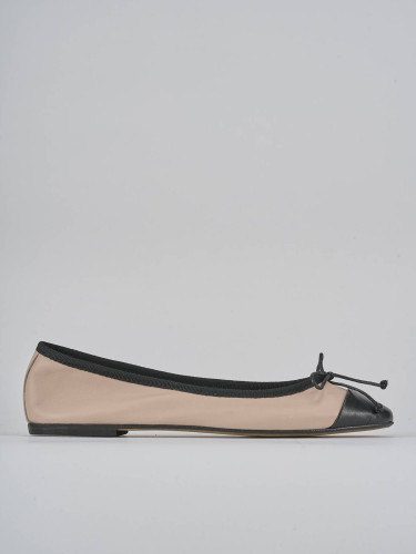 Bailarinas tacón 1 cm rosa cuero