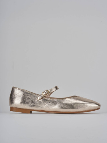 Bailarinas tacón 1 cm oro laminado