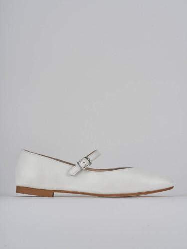 Bailarinas tacón 1 cm blanco cuero