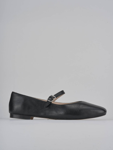 Bailarinas tacón 1 cm negro cuero