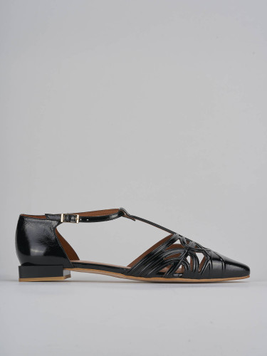 Bailarinas tacón 1 cm negro charol