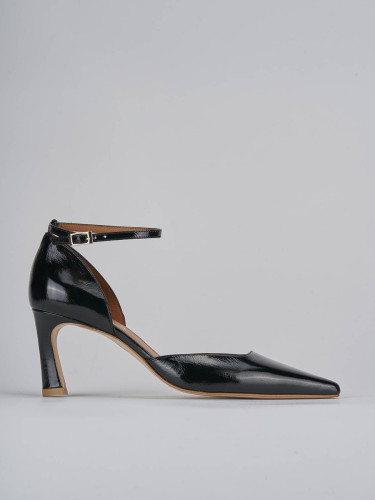 Zapatos de salón tacón 6 cm negro cuero