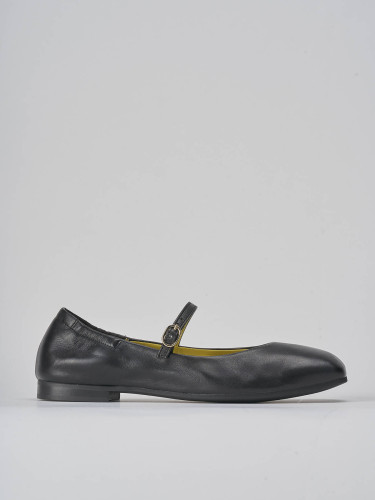 Bailarinas tacón 1 cm negro cuero