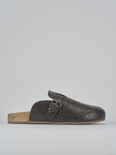 Sabot dark brown leather
