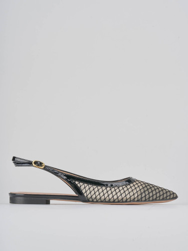 Bailarinas tacón 1 cm negro cuero