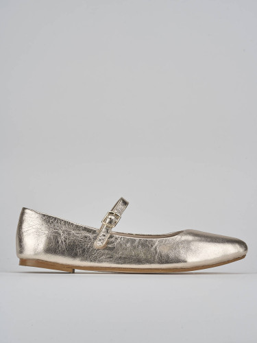 Bailarinas tacón 1 cm oro laminado
