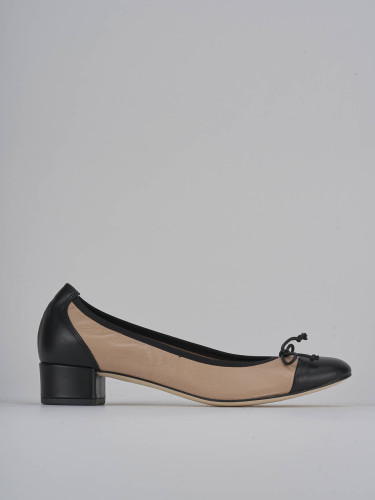 Bailarinas tacón 4 cm rosa cuero