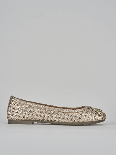 Ballerine tacco 1cm pelle oro