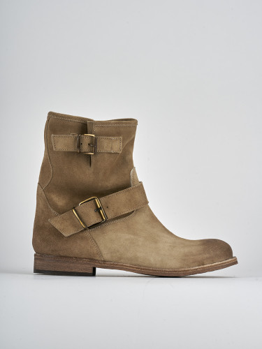 Stivaletti tacco 1cm camoscio beige