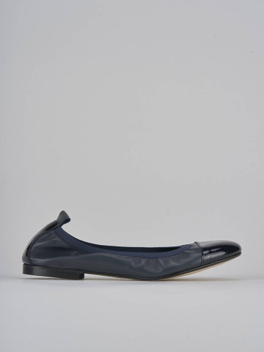 Bailarinas tacón 1 cm azul cuero