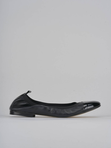 Bailarinas tacón 1 cm negro cuero