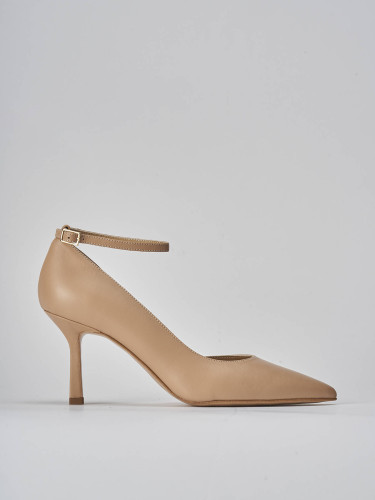 Zapatos de salón tacón 7 cm marrón cuero