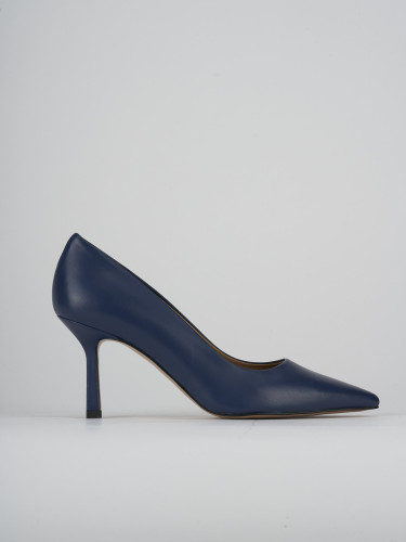 Zapatos de salón tacón 7 cm azul cuero
