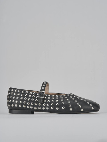 Bailarinas tacón 1 cm negro cuero