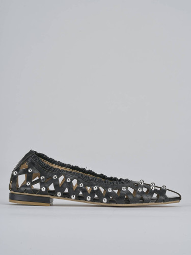 Bailarinas tacón 2 cm negro cuero