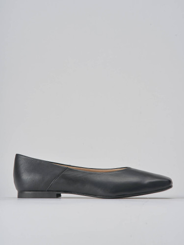 Bailarinas tacón 1 cm negro cuero
