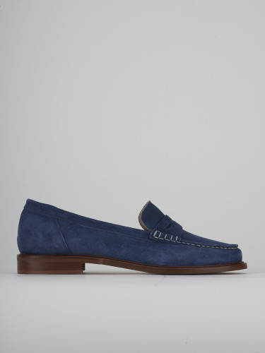 Mocasines tacón 2 cm jeans ante