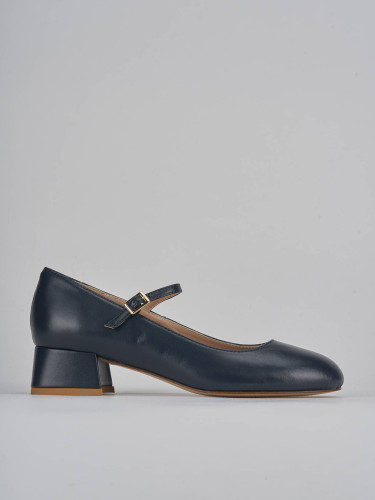 Décolleté tacco 4cm pelle blu