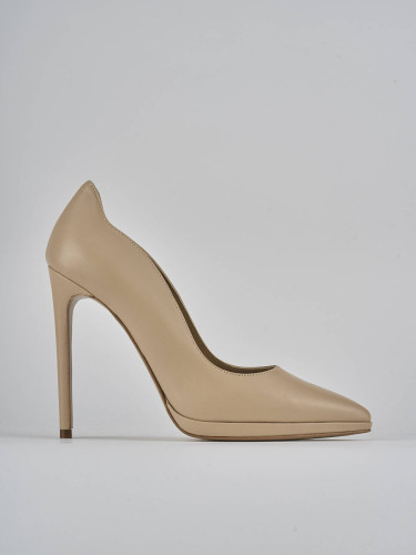 Décolleté tacco 11cm pelle marrone