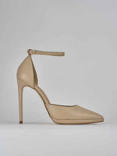 Décolleté tacco 11cm pelle marrone