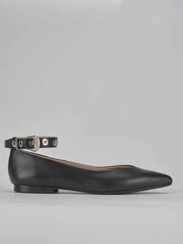Bailarinas tacón 1 cm negro cuero