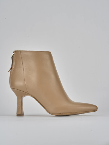 Botines de tacón alto tacón 5 cm marrón cuero