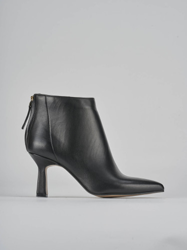 Botines de tacón alto tacón 5 cm negro cuero