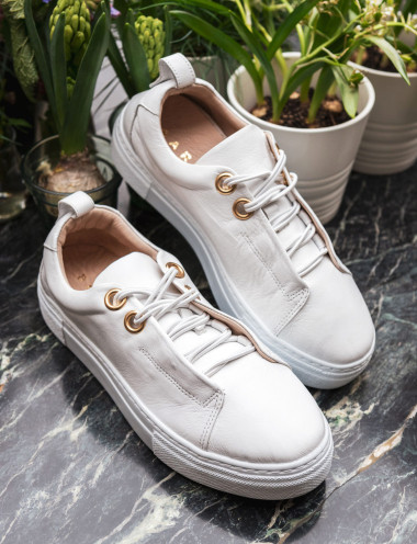 Zapatillas deportivas blanco cuero