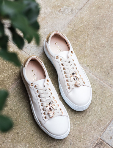 Sneakers beige leather