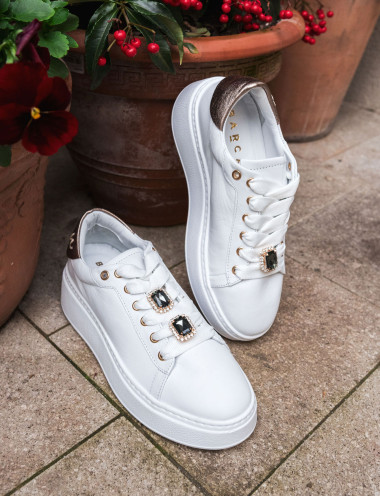 Zapatillas deportivas blanco cuero