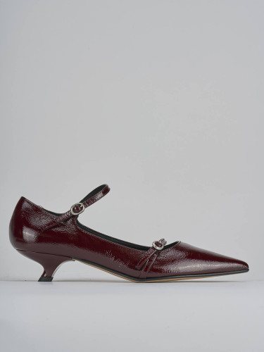 Zapatos de salón tacón 4 cm burdeos charol