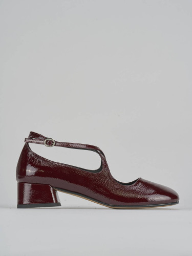 Pumps heel 4 cm bordeaux patent