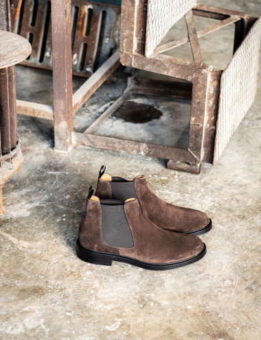 Botines marrón oscuro ante