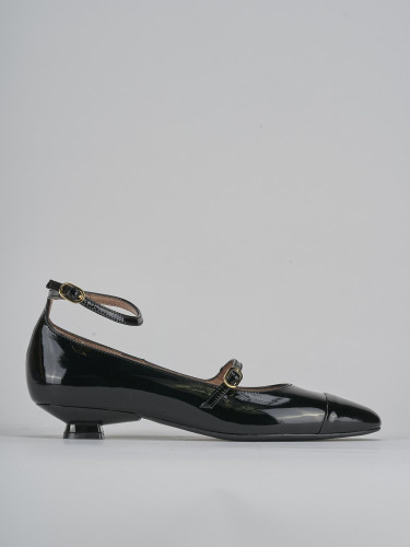 Bailarinas tacón 3 cm negro charol