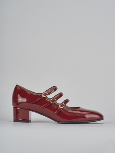 Pumps heel 4 cm bordeaux patent