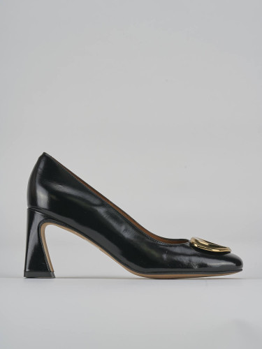 Zapatos de salón tacón 7 cm negro cuero