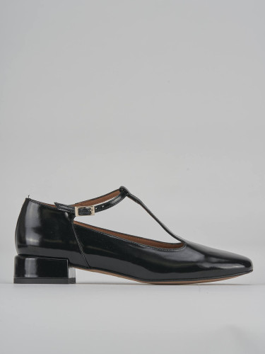 Zapatos de salón tacón 3 cm negro cuero