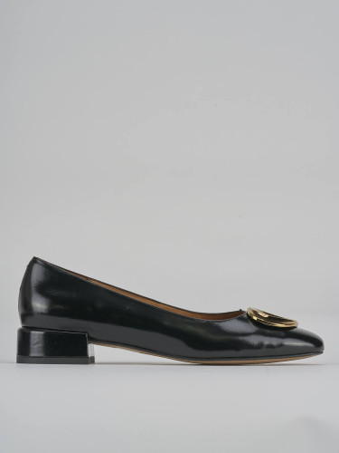 Bailarinas tacón 2 cm negro cuero
