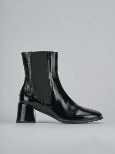 Botines de tacón alto tacón 5 cm negro charol