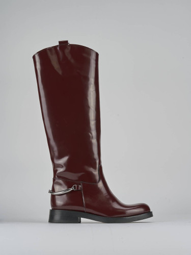Low heel boots heel 2 cm bordeaux leather