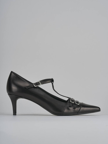 Zapatos de salón tacón 5 cm negro cuero